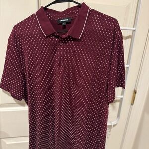 Express Men's Burgundy Polo Shirt